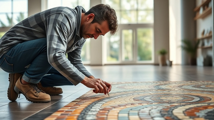 NTCA Tile Setter Craftsperson of the Year working diligently on mosaic.