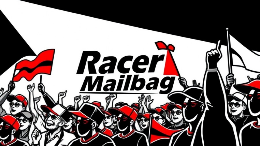 Rinus VeeKay IndyCar Racer Mailbag logo over crowd.