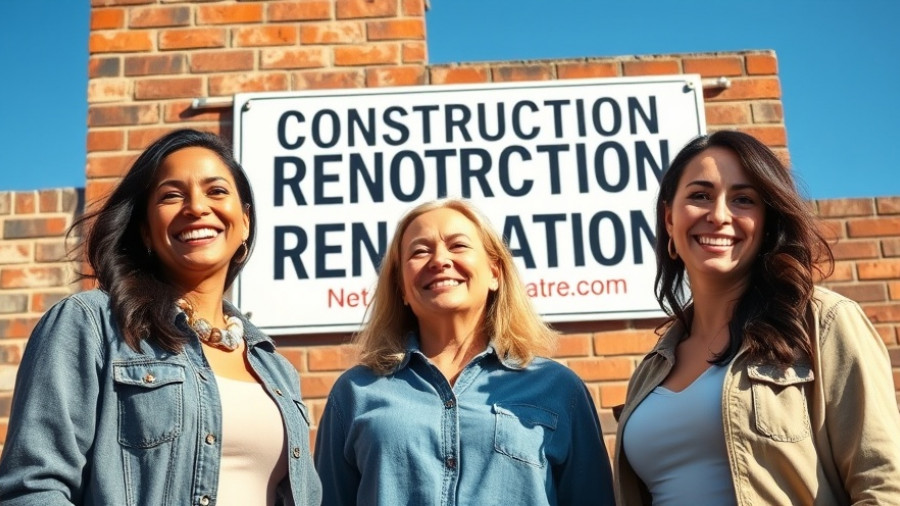 Union College renovation project celebration with three women in front of sign.