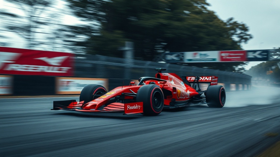 Formula 1 car racing on track during Mexico GP.