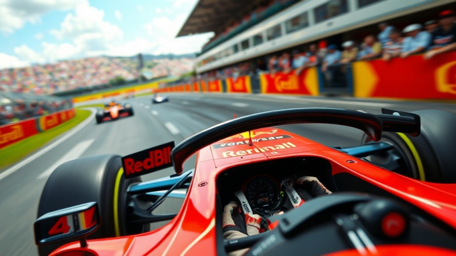 Oscar Piastri's Formula One car taking a corner on the race track with high speed.