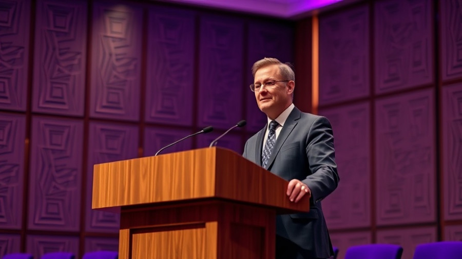 Speaker at tile industry conference demonstrating dedication to the tile industry.