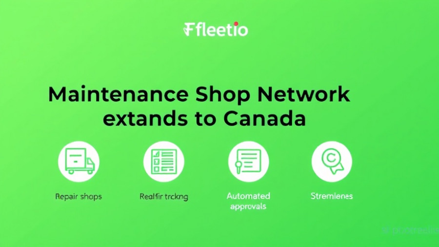 Fleetio Maintenance Shop Network in Canada graphic with trusted repair features.