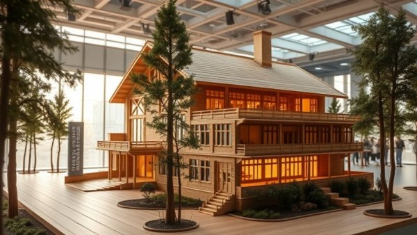 Intricate model in exhibition space symbolizes AI transforming architecture roles.