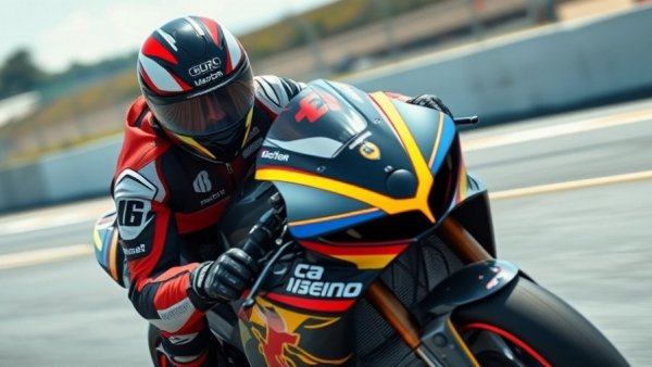 MotoGP Portuguese GP Bezzecchi pole position, racer in action on track.