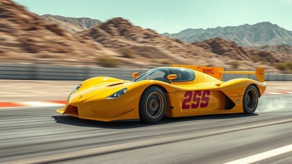 WEC Bahrain middle finger incident: Yellow race car speeding on track.