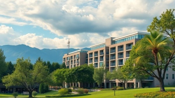 Modern Joséphine Baker Student Residence with cloudy sky.