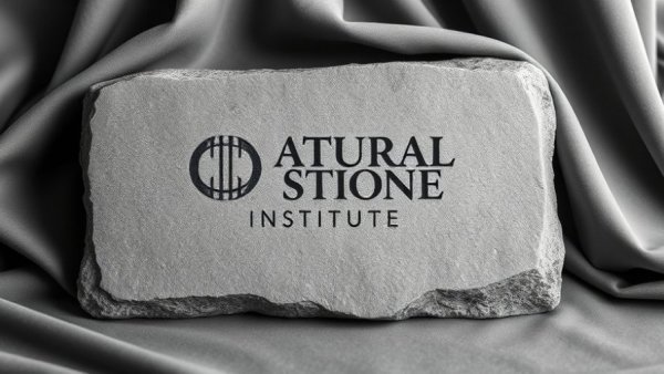 Elegant stone branding with Natural Stone Institute logo.