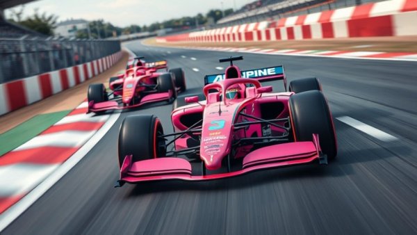 Alpine F1 team car racing on track showcasing development strategy.