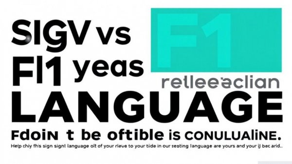 Minimalist poster highlighting F1 phrases in sign language.