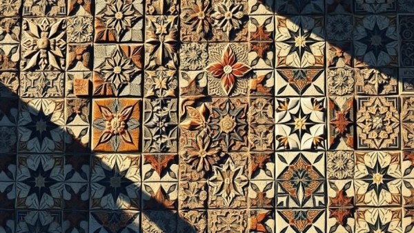 Artistic Tile Designer Collection showcasing intricate geometric mosaic tiles.