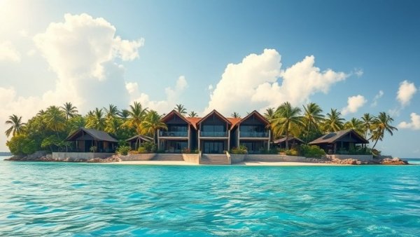 Tropical island retreat in Belize with modern architecture.