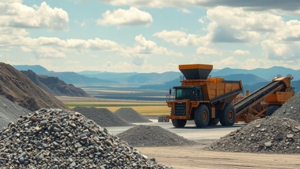 Crusher performance optimization in a quarry with heavy machinery.