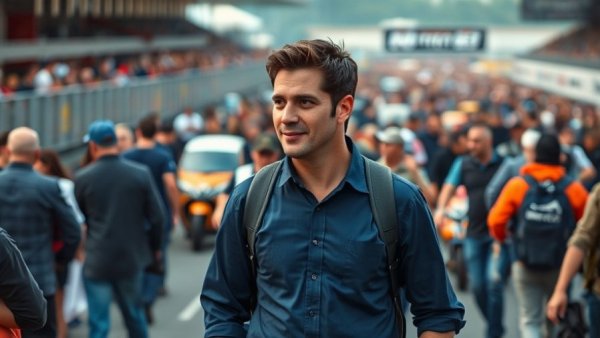 Casual man at motorsport event related to formula one lawsuit 2008 Crashgate