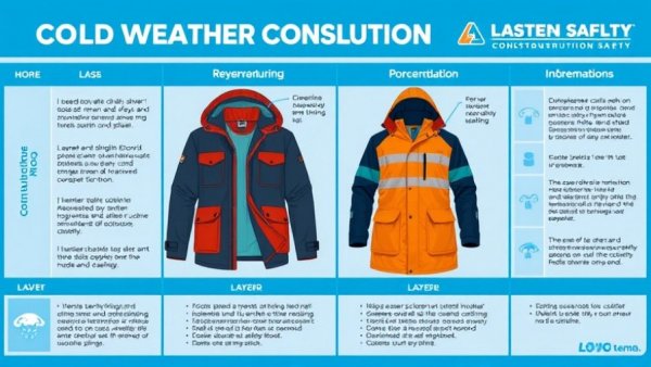 Cold weather construction safety chart with clothing recommendations.