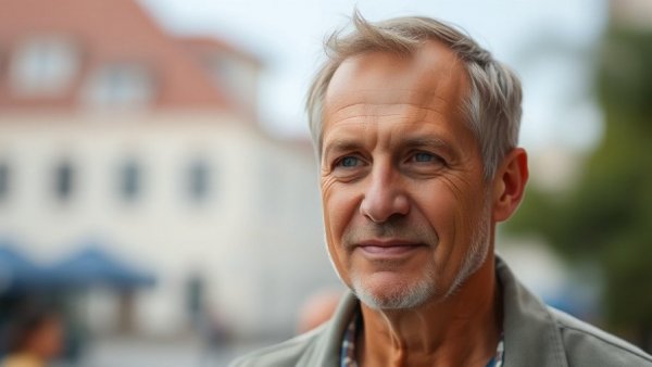 Man outdoors, slight smile, focus on expression, discussing Mercedes F1 stake sale.