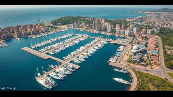 Aerial view of expansive Gonio Yachts Marina Masterplan development.
