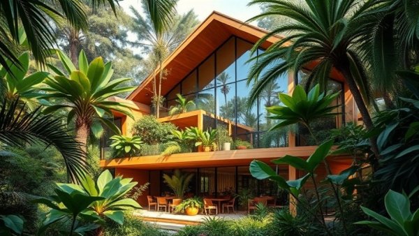 Modern sustainable architecture in Costa Rica with greenery
