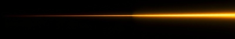 Thin abstract light streak on dark background, featuring gold and white gradient.