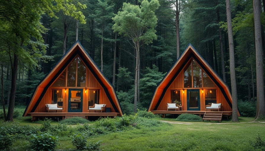 Namety Cabins modular housing in a serene forest setting.