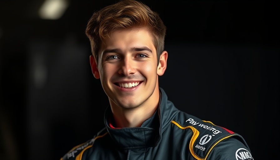 Felipe Drugovich Formula E debut portrait with racing suit.