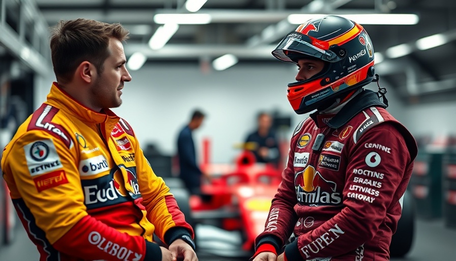 Sauber Audi transition Formula One team members discussing in garage.
