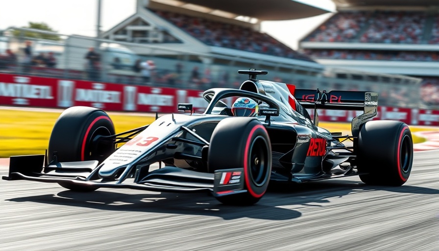 Formula One car racing on track showcasing upgrades.