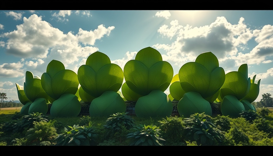Futuristic plant-inspired structures showcasing structural botany in architecture.