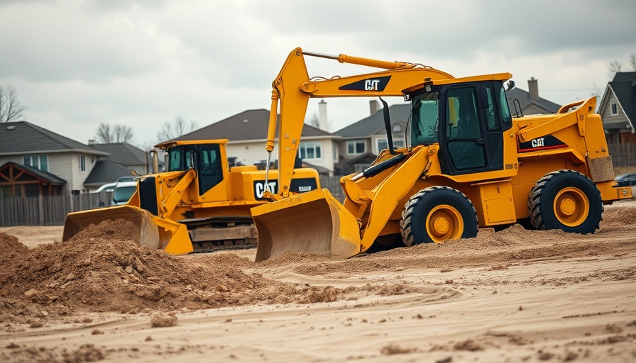 Construction machines in machine control training for civil engineering students site.