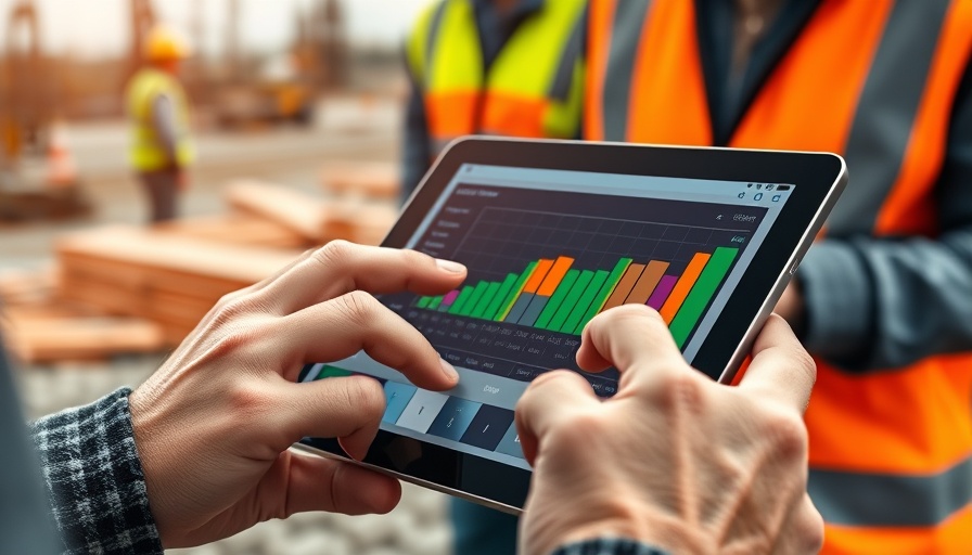 Modern construction scheduling software on a tablet at a site