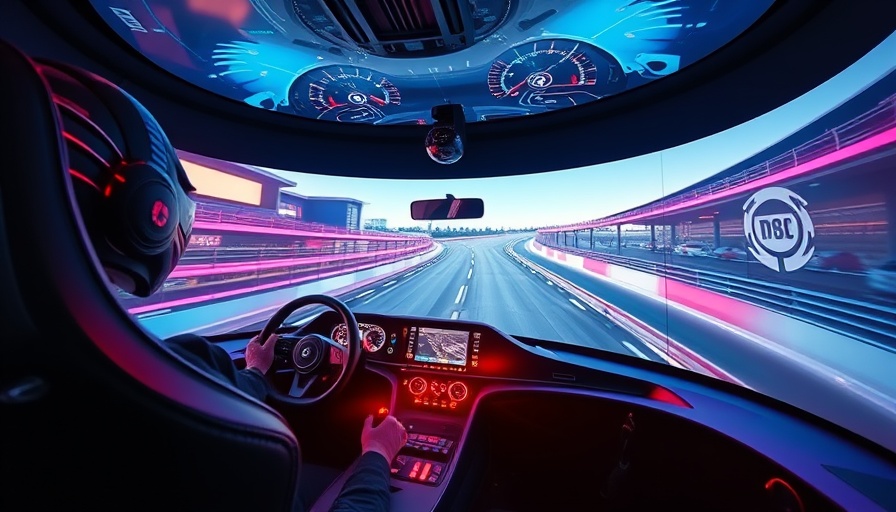 High-tech Dynisma simulator technology showcasing racing simulation.