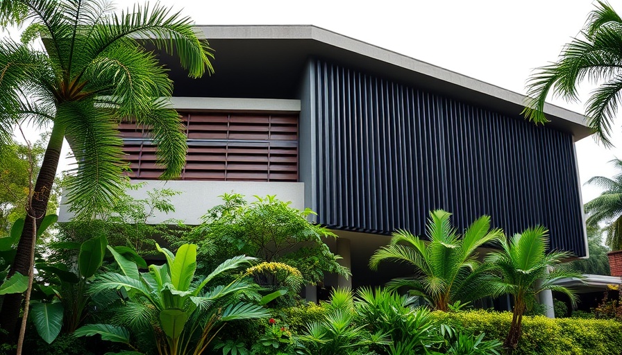 Modern architecture Brazil with sleek design and overcast sky.