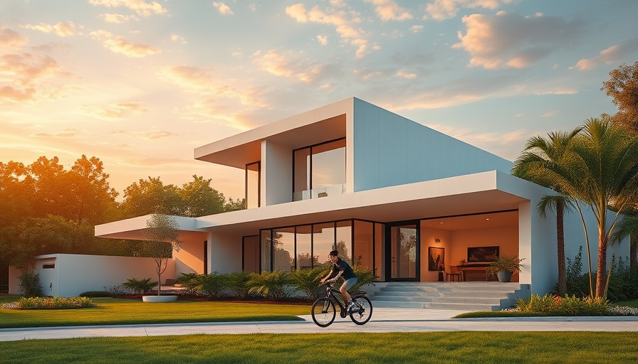 Modern Buritis house architecture with geometric design and lush greenery.