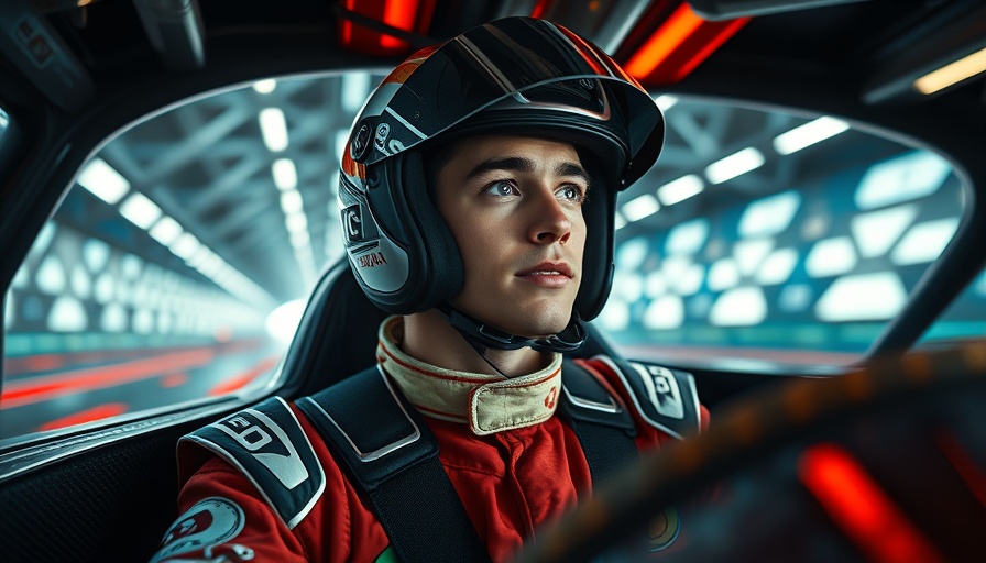 AI in Formula 1: Futuristic driver in vibrant setting.