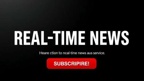 Real-time news banner with subscription call-to-action.