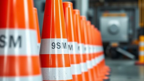 Close-up of traffic cones showcasing materials and texture.