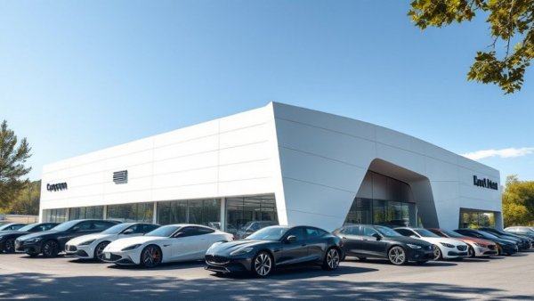 Modern car dealership showcasing luxury vehicles, related to automotive finance services.