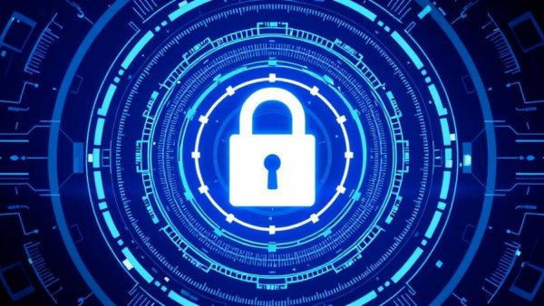 Abstract lock symbol illustrating dealership surveillance system uptime.
