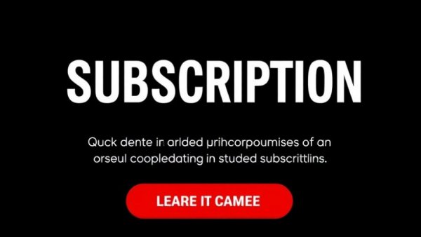 Bold black banner with subscription call-to-action