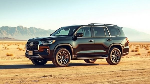 Sleek black SUV on desert road during sunset for Texas dealership mergers and acquisitions.