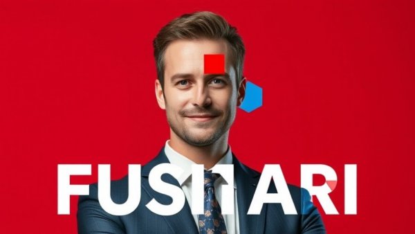 Professional spotlight portrait with logo on state-backed digital titling.