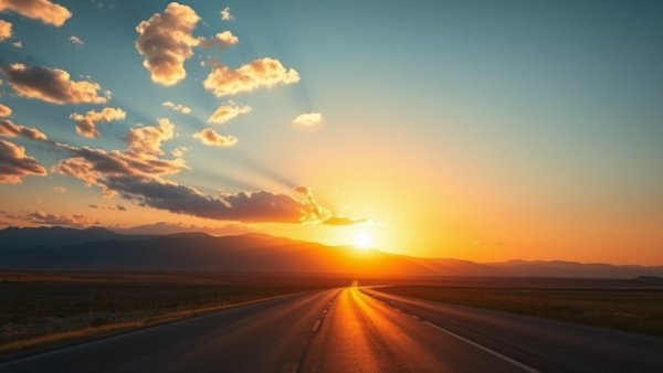 Sunrise over road symbolizing journey, honoring automotive leaders.