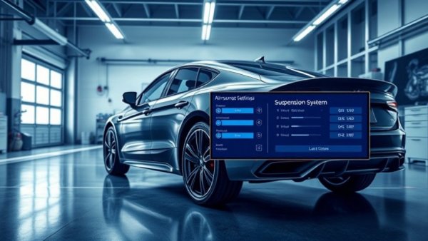 Technical illustration of air suspension service mode activation.