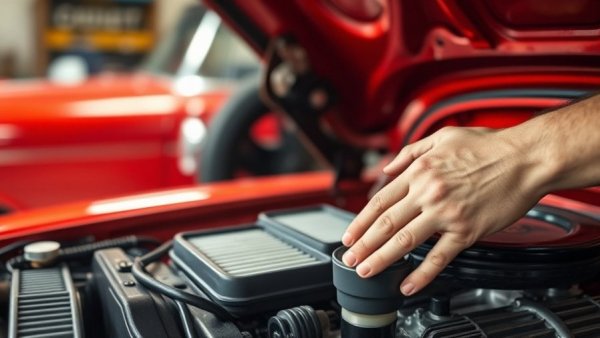 Hands inspecting a car engine, part of ASE Connects initiative.