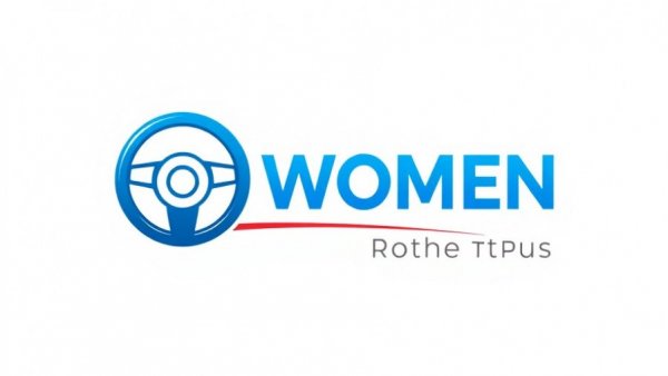 Modern logo for Women Driving Vehicle Retail NADA Show 2026 with road graphic.
