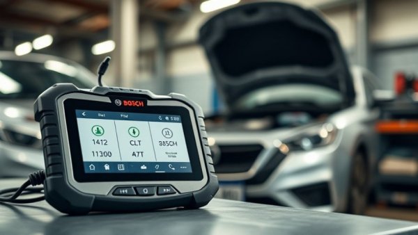 Bosch ADS 625X displaying software updates in a garage setting.