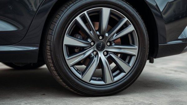 Modern car wheel showcasing design, highlighting auto safety features.
