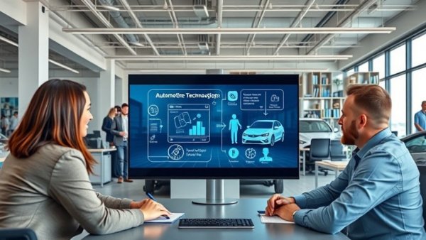 Virtual meeting on leadership insights in automotive dealerships with presentation.