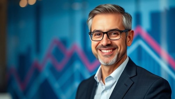Executive portrait of a professional wearing a suit, smiling confidently.