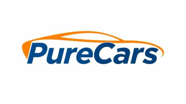 Modern PureCars logo design in blue and orange.
